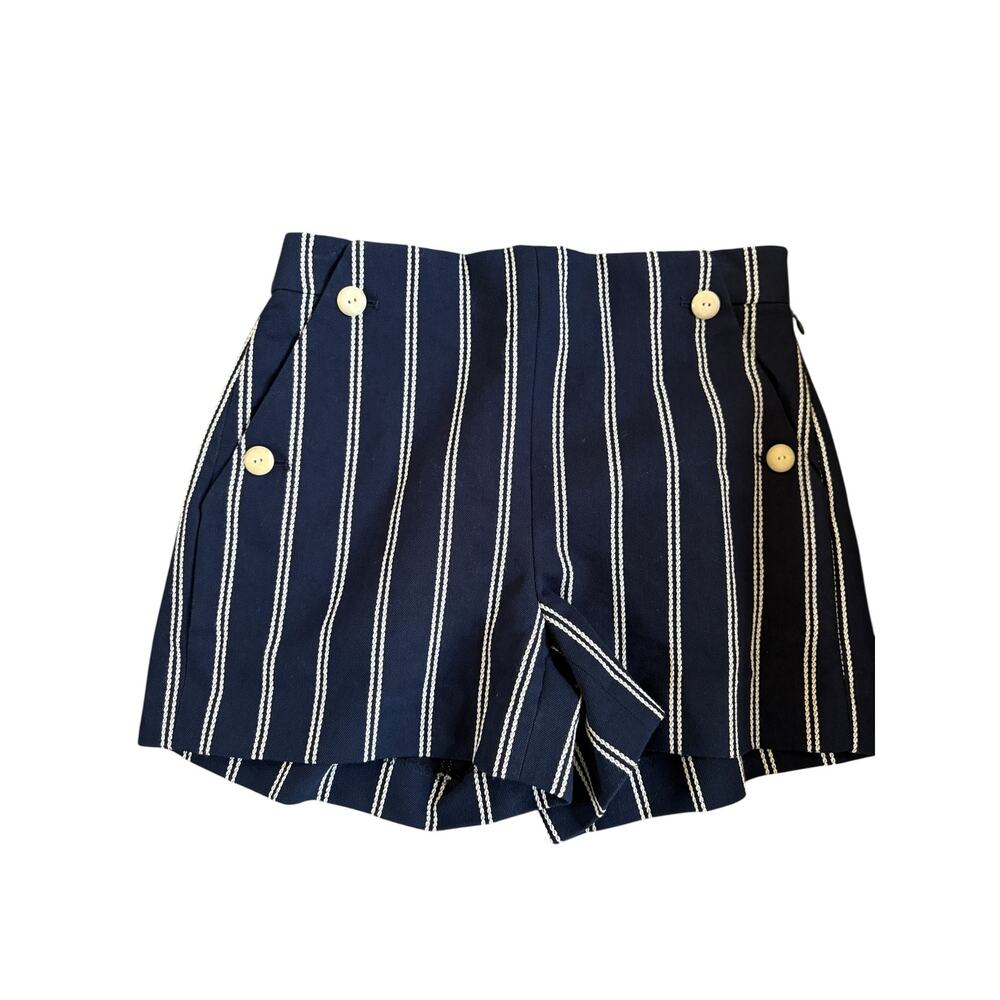 J.Crew Navy Striped Nautical Button Shorts Women’s Size 2